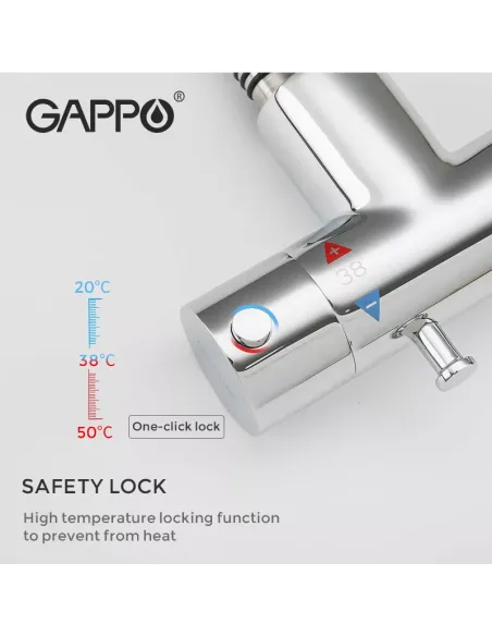 Набір для гігієнічного душу із змішувачем Gappo G7290, з термостатом та гачком