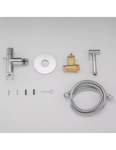 Набір для гігієнічного душу із змішувачем Gappo G7290, з термостатом та гачком
