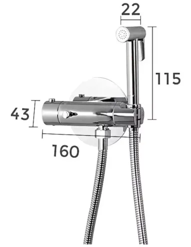 Набір для гігієнічного душу із змішувачем Gappo G7290, з термостатом та гачком