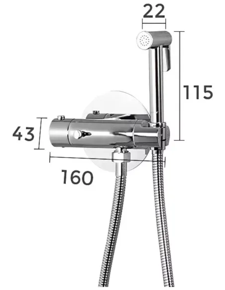 Набір для гігієнічного душу із змішувачем Gappo G7290, з термостатом та гачком
