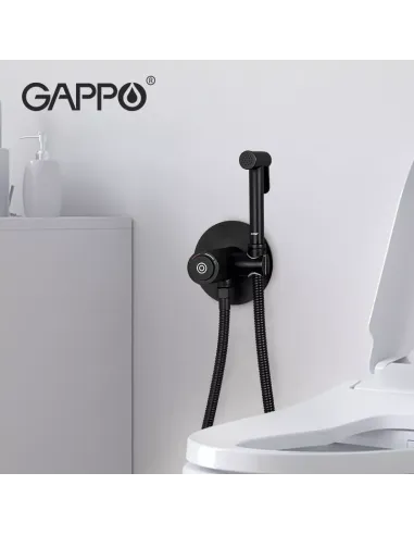 Набір для гігієнічного душу із змішувачем Gappo G7288-6, з гачком, чорний