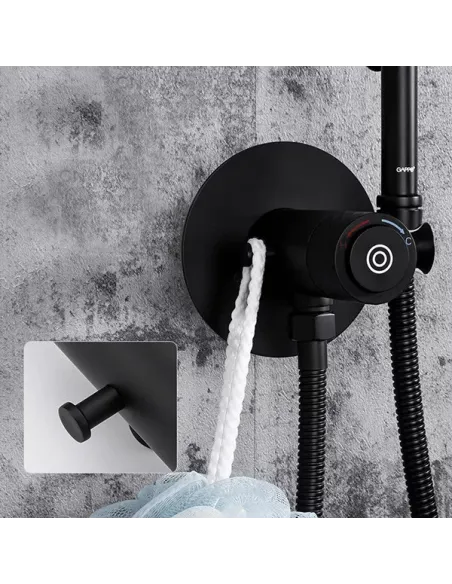 Набір для гігієнічного душу із змішувачем Gappo G7288-6, з гачком, чорний