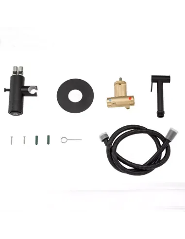 Набір для гігієнічного душу із змішувачем Gappo G7288-6, з гачком, чорний