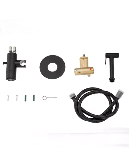 Набір для гігієнічного душу із змішувачем Gappo G7288-6, з гачком, чорний