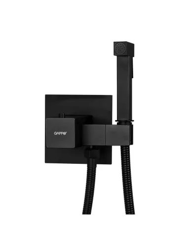 Набор для гигиенического душа со смесителем Gappo G7207-60, с термостатом, черный