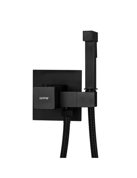 Набор для гигиенического душа со смесителем Gappo G7207-60, с термостатом, черный