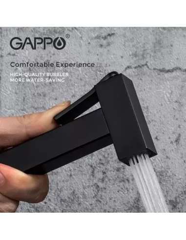 Набор для гигиенического душа со смесителем Gappo G7207-60, с термостатом, черный