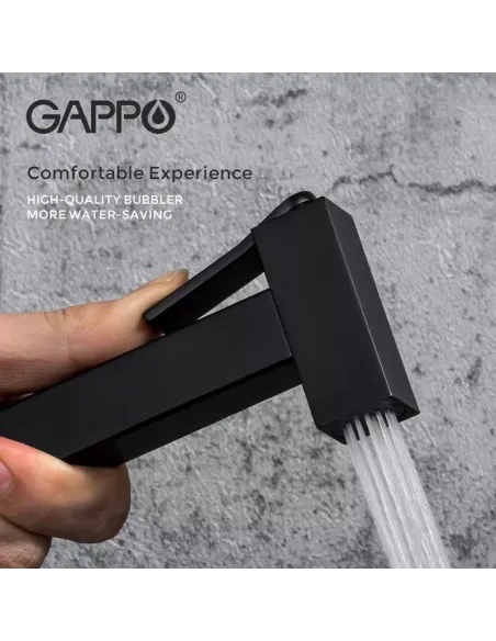 Набор для гигиенического душа со смесителем Gappo G7207-60, с термостатом, черный