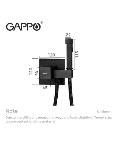 Набор для гигиенического душа со смесителем Gappo G7207-60, с термостатом, черный