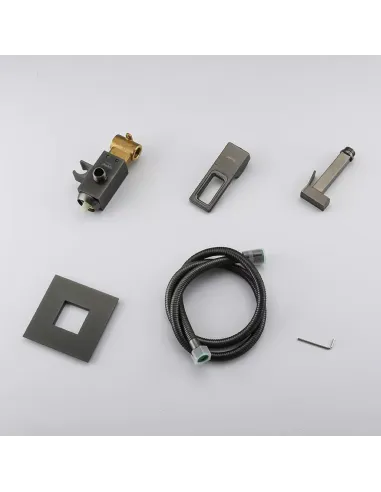 Набор для гигиенического душа со смесителем Gappo G7217-9, оружейная сталь