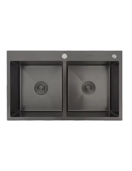 Мойка для кухни прямоугольная Gappo GS8350-6 3,0/0,8 мм из нержавеющей стали, с двумя чашами, покрытие Pvd