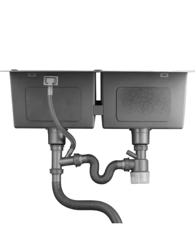 Мойка для кухни прямоугольная Gappo GS8350-6 3,0/0,8 мм из нержавеющей стали, с двумя чашами, покрытие Pvd