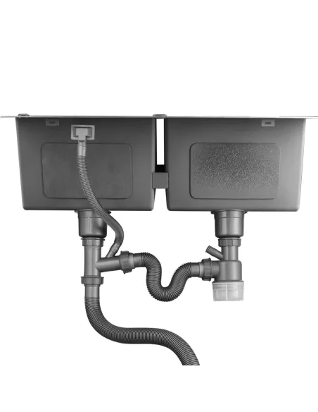 Мойка для кухни прямоугольная Gappo GS8350-6 3,0/0,8 мм из нержавеющей стали, с двумя чашами, покрытие Pvd