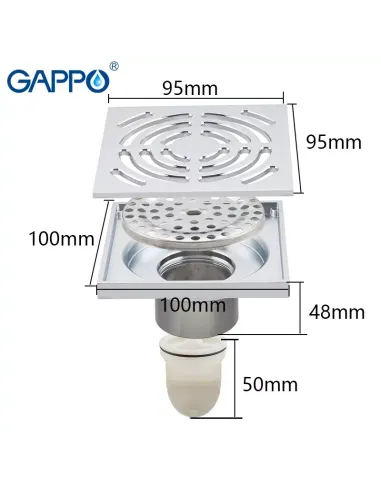 Каналізаційний трап Gappo G81052, латунь, хром