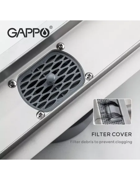 Душевой лоток Gappo G85007-4, 70 х 500 мм, нержавеющая сталь, под плитку