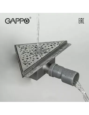 Душевой трап Gappo G82020-1, 200 х 200 мм, нержавеющая сталь, угловой