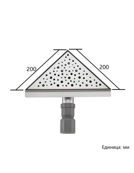Душевой трап Gappo G82020-1, 200 х 200 мм, нержавеющая сталь, угловой