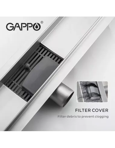 Душевой трап Gappo G88007-1, 70 х 800 мм, нержавеющая сталь