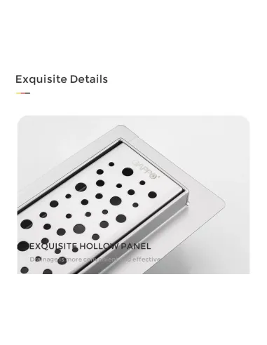 Душовий трап Gappo G86007-2, 70 х 600 мм, нержавіюча сталь