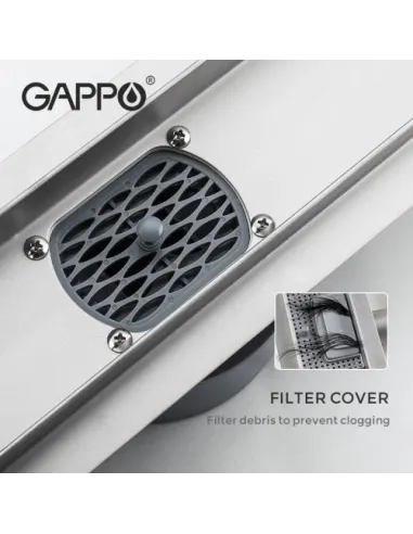 Душевой трап Gappo G810007-4, 70 х 1000 мм, нержавеющая сталь