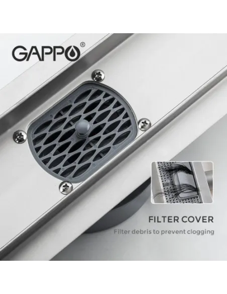 Душевой трап Gappo G810007-4, 70 х 1000 мм, нержавеющая сталь