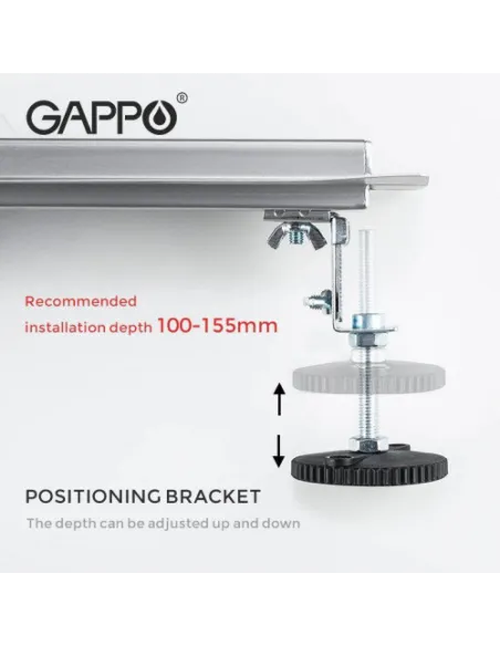 Душевой трап Gappo G810007-4, 70 х 1000 мм, нержавеющая сталь