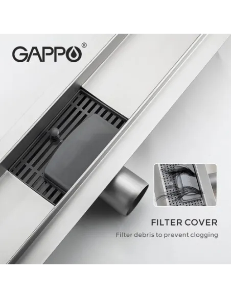 Душевой трап Gappo G89007-1, 70 х 900 мм, нержавеющая сталь