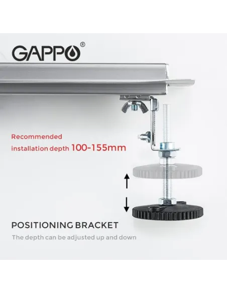 Душевой трап Gappo G89007-1, 70 х 900 мм, нержавеющая сталь