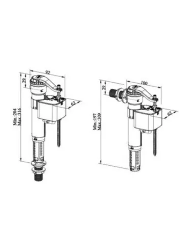 Запірна арматура на унітаз Gappo G1892.03, збоку