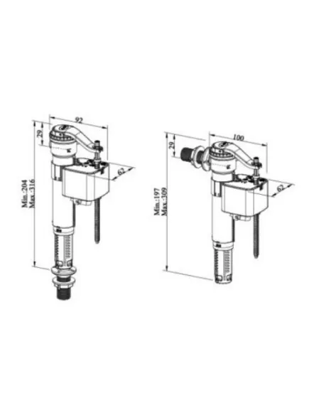 Запірна арматура на унітаз Gappo G1892.03, збоку