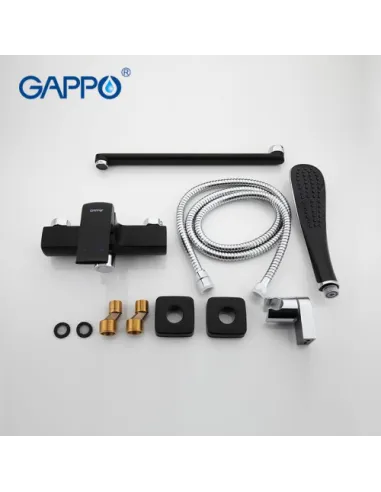 Смеситель для ванны Gappo G2250, черный, с душевым набором