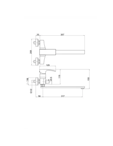Змішувач для ванни Gappo G2207, хром, з душовим набором