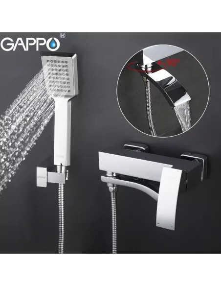 Змішувач для ванни Gappo G3207, хром, з душовим набором