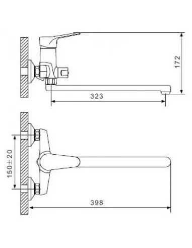 Смеситель для ванны Gappo G2236, хром, с душевым набором