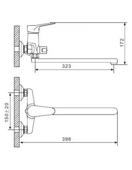 Смеситель для ванны Gappo G2236, хром, с душевым набором