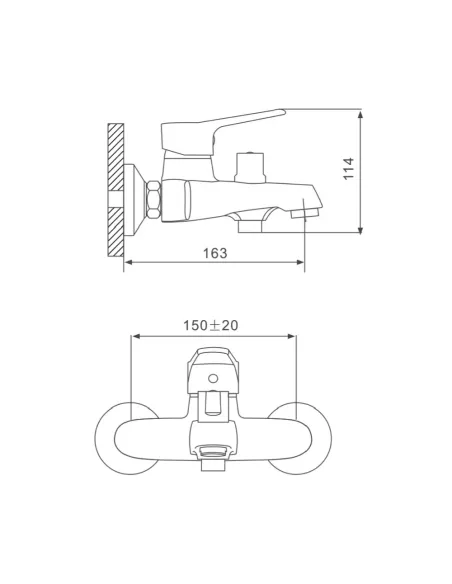 Смеситель для ванны Gappo G3236, хром, с душевым набором