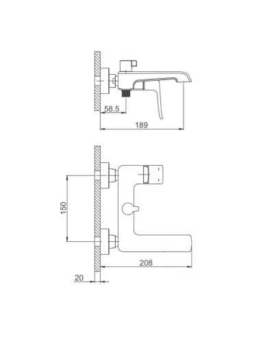 Змішувач для ванни Gappo G3250, чорний, з душовим набором