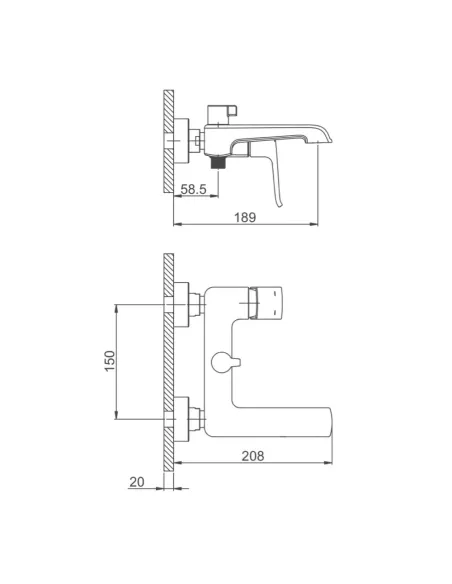 Змішувач для ванни Gappo G3250, чорний, з душовим набором