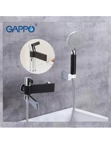 Змішувач для ванни Gappo G3281, чорний, з душовим набором