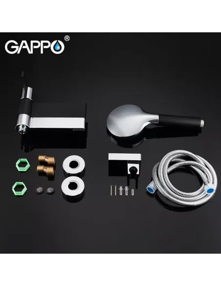 Змішувач для ванни Gappo G3281, чорний, з душовим набором