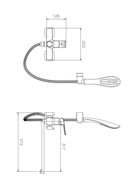 Смеситель для ванны Gappo G2250-8, хром, с душевым набором