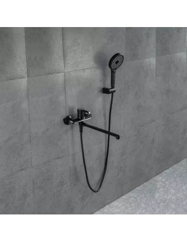 Смеситель для ванны Gappo G2203-6, черный, с душевым набором