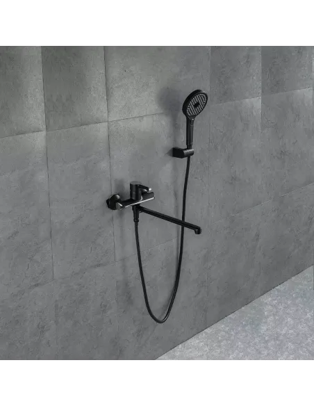 Смеситель для ванны Gappo G2203-6, черный, с душевым набором