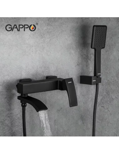 Змішувач для ванни Gappo G3207-6, чорний, з душовим набором