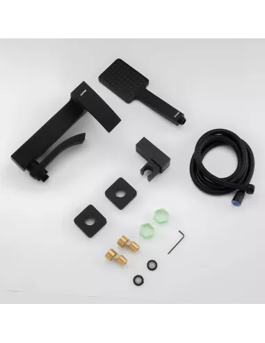 Змішувач для ванни Gappo G3207-6, чорний, з душовим набором