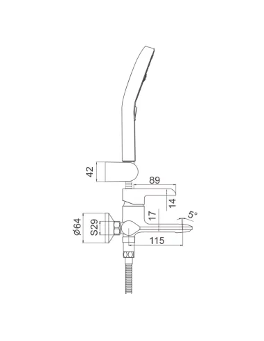 Смеситель для ванны Gappo G3203-6, черный, с душевым набором