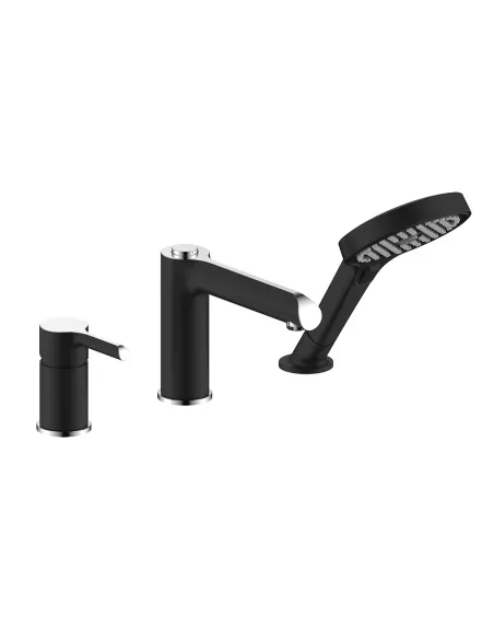 Змішувач для ванни на борт Gappo G1103-6, чорний, з душовим набором