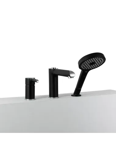 Змішувач для ванни на борт Gappo G1103-6, чорний, з душовим набором
