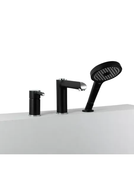 Змішувач для ванни на борт Gappo G1103-6, чорний, з душовим набором