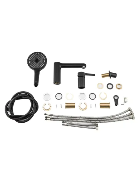 Змішувач для ванни на борт Gappo G1103-6, чорний, з душовим набором